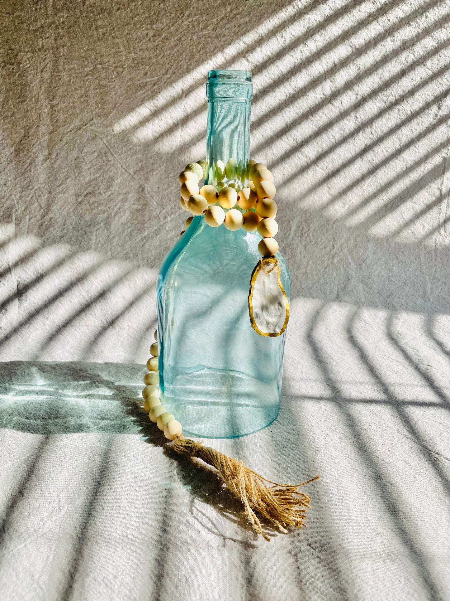 Oyster Blessing Beads - Natural Wood