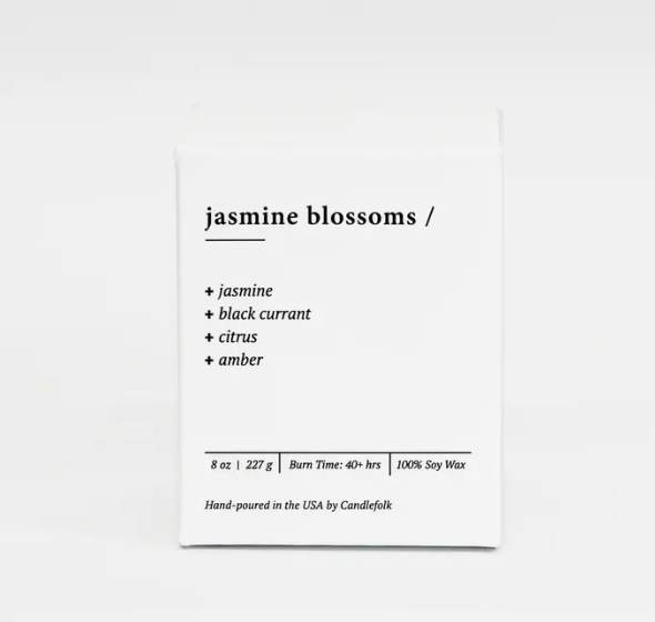 Jasmine Blossoms Soy Candle 8 oz
