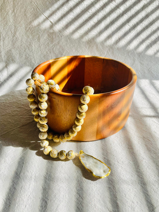 Oyster Blessing Beads - Gold Marble