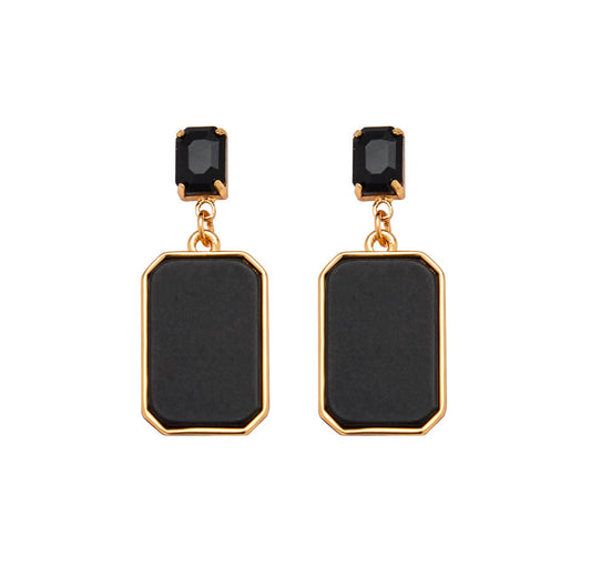 Martini Cocktail Earrings in Black/Gold