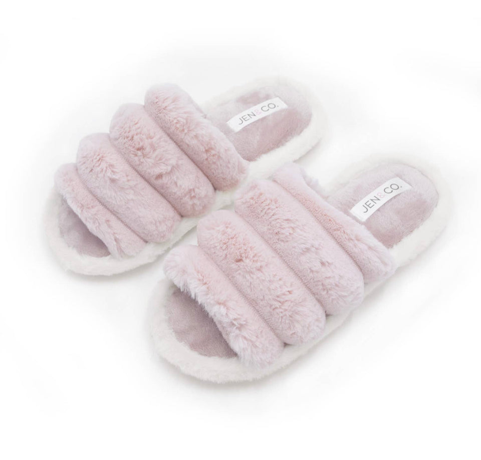 Edie Two Tone Slippers in Blush