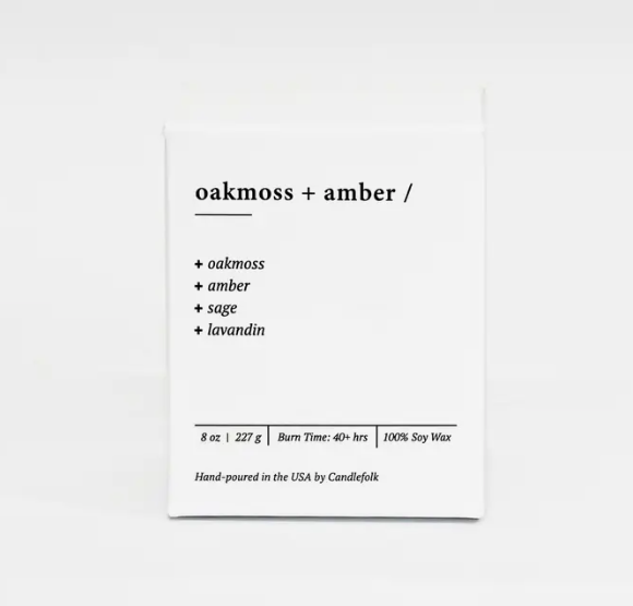 Oakmoss & Amber Soy Candle 8oz