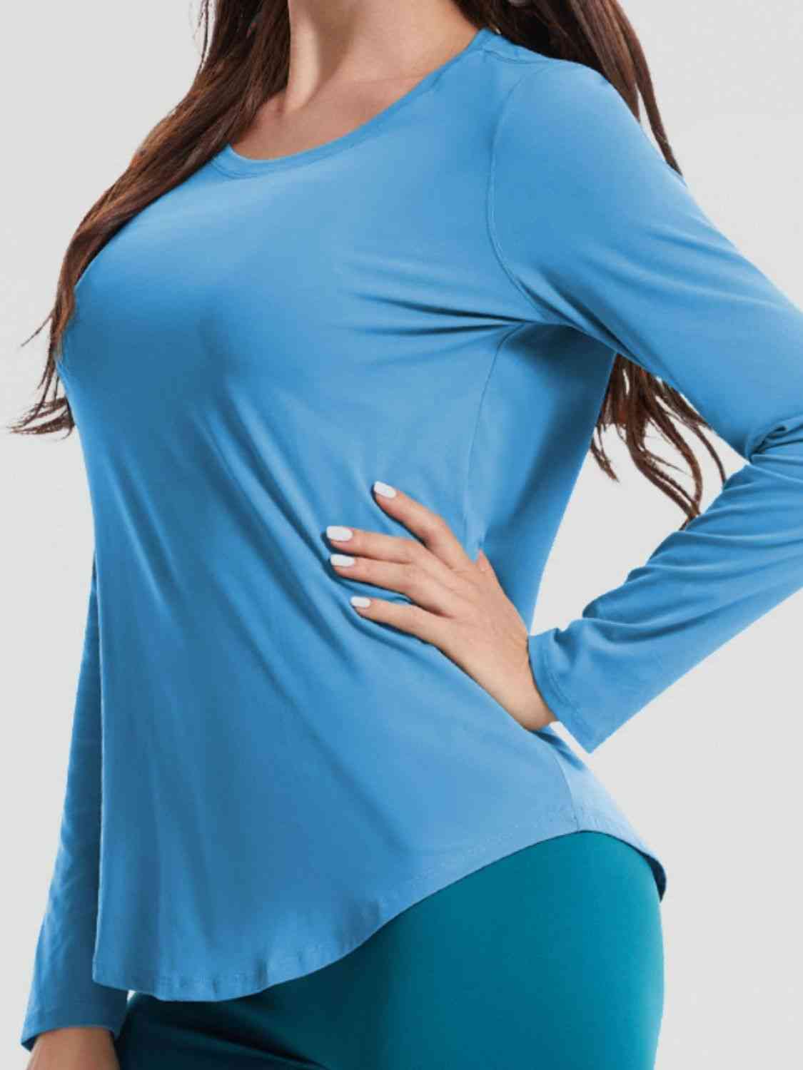 Round Neck Long Sleeve Sports Top