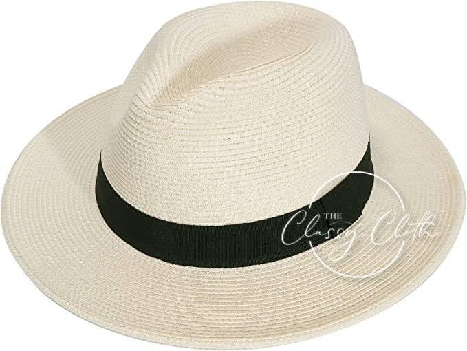 Panama Straw Beach Hat - White